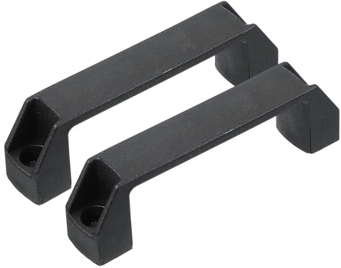 PATIKIL Plastic Pull Handles 120mm Hole Centers, 2 Pcs Square Drawer Pulls Kitchen Hardware for Luggage Mechanical Equipment Door Cupboard Handle, Black