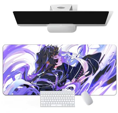 Tapis de souris Anime Demon Slayer – Tokito Muichiro Anime Tapis de souris pour clavier d'ordinateur, grand tapis de souris long en caoutchouc souple, surface antidérapante, tapis de bureau, tapis de
