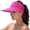DRESHOW Les Femmes Visière Soleil Chapeau Large Bord Chapeau Réglable Pliable Queue de Cheval Plage Chapeaux Été UV Protection Extérieur Bonnet UPF 50+