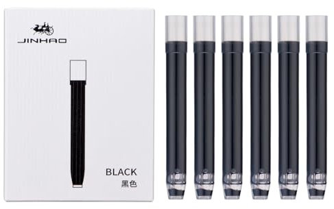 36 PCS Jinhao 10 Fountain Pen Ink Cartridges Set, Black Color 5.5mm Bore Diameter, Compatible with Majohn A1 A2