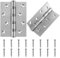 2 Pieces Charnière en Inox, 100 X 75 X 2,3mm Charniere Porte Lourde 4 pouces, avec 16 Vis 8X25mm en Acier Inoxydable, pour Porte, Fenêtres