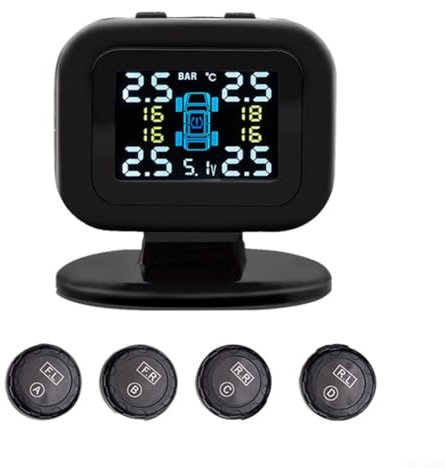 Reifendruckkontrollsystem für Autos mit LCD-Display und 4 Sensoreinheiten