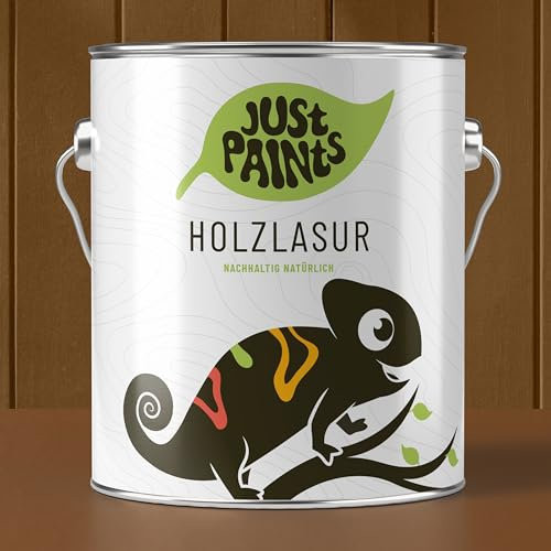 JUST PAINTS - ECO Holzlasur für Innen & Außen | Nachhaltig natürlich - made in Germany (Nussbaum, 2,5 Liter)