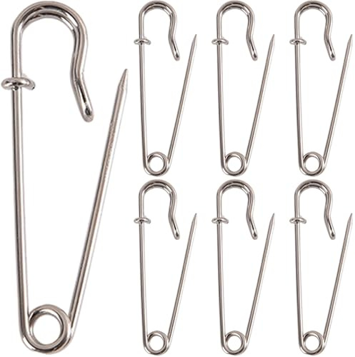 Lot de 12 grandes épingles de sûreté, épingles de toit solides, épingles en feutre lourdes, épingles de sûreté robustes pour vêtements, couettes, artisanat, jupes, broche kilts (63 mm)
