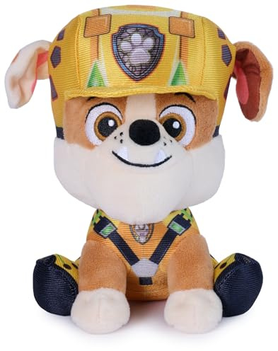 PAW PATROL GUND Dino Film Rubble Plüschtier, kuscheliger 15cm Fellfreund in Kinofilm Uniform, für Kinder ab 1 Jahr