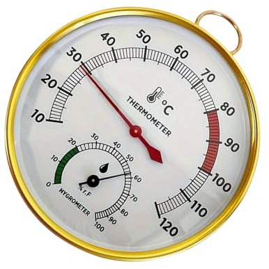 Sauna Temperatur- und Luftfeuchtigkeitsmessgerät Luftfeuchtigkeitsmesser | Innenraum Temperatur- und Luftfeuchtigkeitsmessgerät Für Die Nutzung In Innensauna, Badezimmer, Dusche, Schwimmbad Und Da