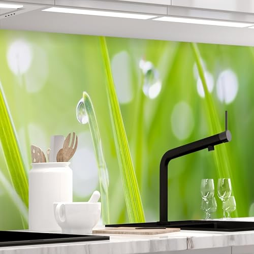 STICKERPROFIS Küchenrückwand selbstklebend MODERN GRASS (Pro) 60 x 400cm | Spritzschutz & Fliesenspiegel · rückstandslos ablösbar · hitzebeständig, abwaschbar · ohne Bohren · 0,5mm, Matt Optik