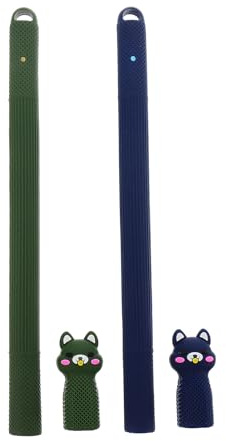 TOKIDNY 2 Stück Silikon Stiftetuis für Tablet Stylus rutschfeste Stoßfeste Pen Hüllen in Cartoon Design Kompatibel mit iPad Stylus Weiche Schützende Stiftschutzhülle in Mitternachtsblau