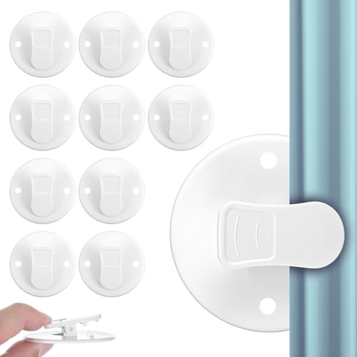10 Stück Duschvorhang Clips, Weiß Schutz-Spritzschutz-Clips Winddichte Schutz-Clips zum Halten Duschvorhang Selbstklebende Vorhang Clip für Dusche Hängend Camper Badezimmer