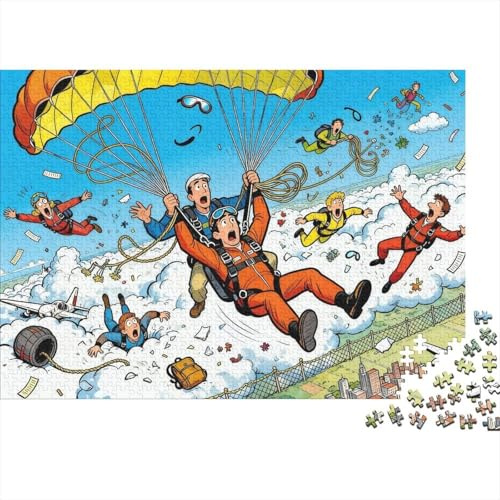 Skydiving- Fallschirmsprung-Feier Hölzerne Puzzles Wasserfest 1000-teiliges Puzzle Für Erwachsene Spaßzur Heimdekoration