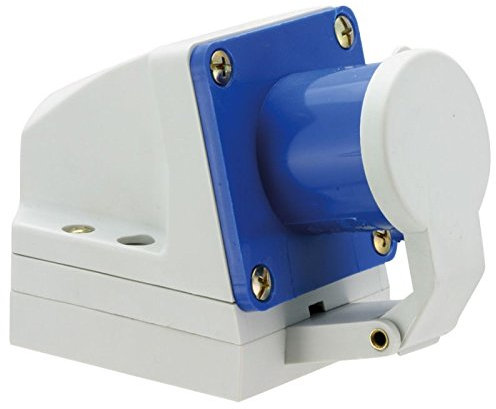 Wandgeräte-Stecker mit Klappdeckel Blau