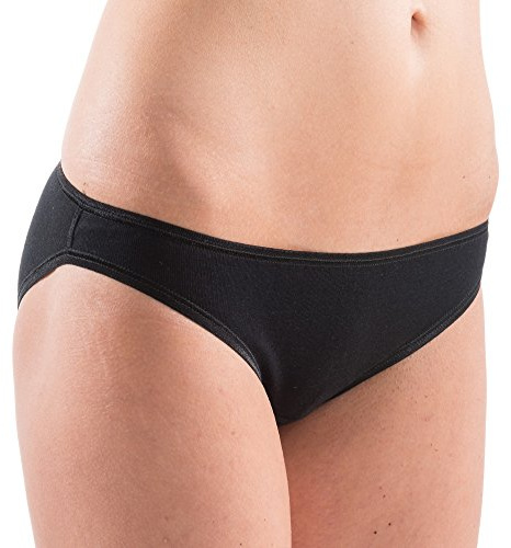 HERMKO 5032 Damen Mini Slip (Bikini-Form) aus Cotton/elastan, Farbe:schwarz, Größe:44/46 (L)