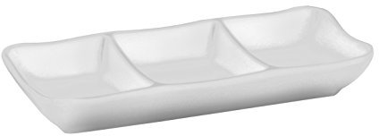 LACOR - 63280 - Mini Fuente para 3 Salsas De Melamina 19x8x3 cm - Blanco