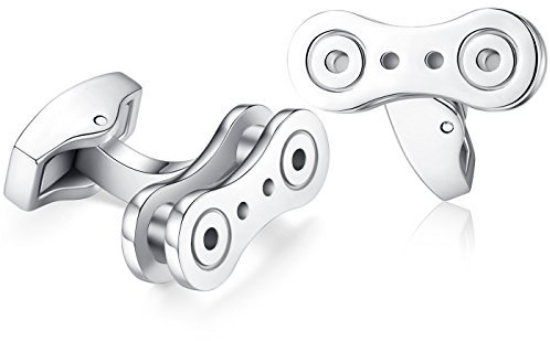 HONEY BEAR Herren Manschettenknöpfe Cufflinks Edelstahl Kette - Fahrradkette 1 Paar, MEHRWEG