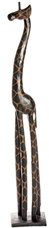 180cm Holz Giraffe Holzgiraffe Deko Afrika Style Handarbeit Fair Trade Dunkel Schlicht