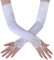 BABEYOND Damen Satin Classic Opera Fest Party Audrey Hepburn Handschuhe - 1920er Stil, Elastisch, Erwachsene Größe, Ellenbogen bis Handgelenk Länge 52/55cm (Spitze 45cm / Weiß)