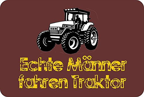 Crealuxe Fussmatte Echte Männer Fahren Traktor - Fussmatte Bedruckt. - Türmatte Innenmatte Schmutzmatte lustige Motivfussmatte
