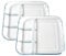 TAMUME 9 Assiette Verre Trempé avec Compartiments pour Dresser, Paquet de 2, Plateau de Service de Boulettes, Carré