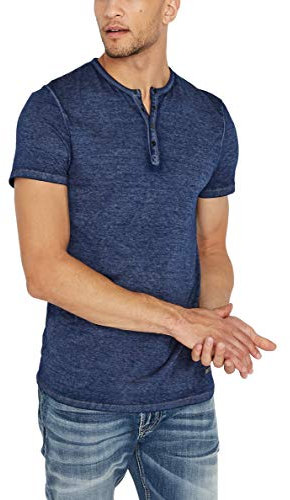 Buffalo David Bitton Herren Kasum Knit Bm21411 Qr Henley-Hemd, Burnout Wash Whale, XX-Large