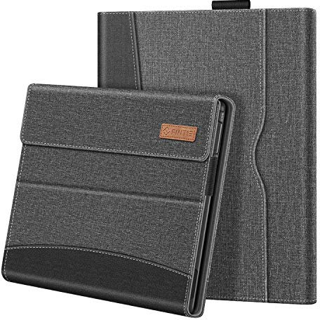 Fintie Hülle für Microsoft Surface Pro X (2021/2020/2019) - Multi-Sichtwinkel Kunstleder Tasche Schutzhülle Cover Case mit Dokumentschlitze, Type Cover kompatibel, Grau