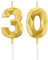 30. Geburtstag Nummern Kerzen 3D Rautenform Kuchen Kerzen Gold Glänzend Zahl 30 Kuchen Topper Dekoration für Geburtstag Hochzeit Jubiläum Feier, Gold