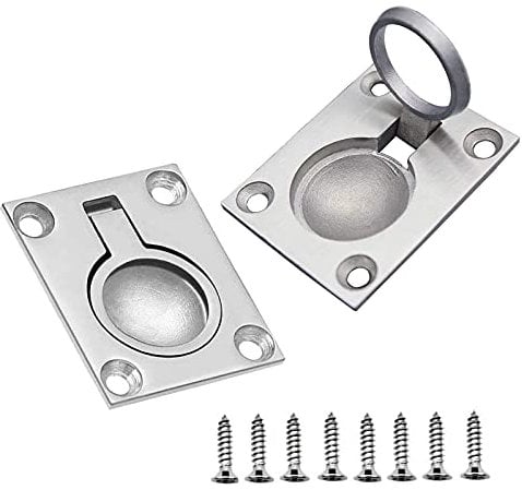 2 Pezzi Maniglia per Barche in Acciaio Inox, Boccaporti per Barca a Filo, Maniglia for Boccaporto for Barche Manigli, con 8 Viti, per Marina, Yacht, Gavone