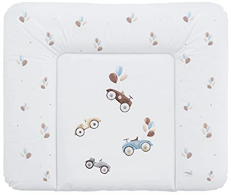 Ceba Baby® weiche Wickelauflage 85x72 cm - Baby Wickelunterlage - Wickeltischauflage für Junge und Mädchen - Wasserdicht, abwaschbar und pflegeleicht- OEKO-TEX® Standard 100 - Made in EU - Retro Cars