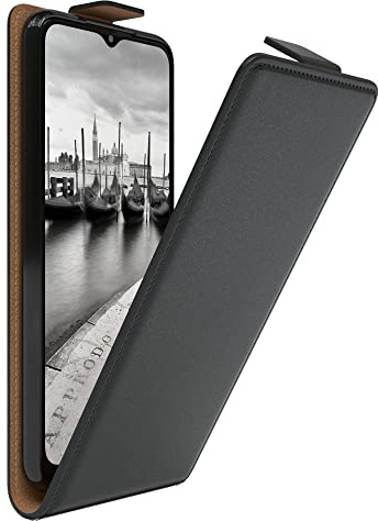 EAZY CASE Hülle kompatibel mit Samsung Galaxy A22 5G Flip Cover zum Aufklappen, Handyhülle aufklappbar, Schutzhülle, Flipcover, Flipcase, Flipstyle Case vertikal klappbar, aus Kunstleder, Schwarz