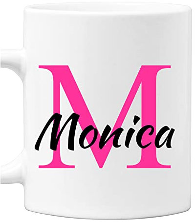 Colorfamily Tazza Mug PERSONALIZZABILE con Iniziale e Nome - Lettera M - 100% ceramica