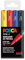 UNI Posca Etui mit 4 Markern, PC1M, Konischspitze, extra dünn, Grundfarben