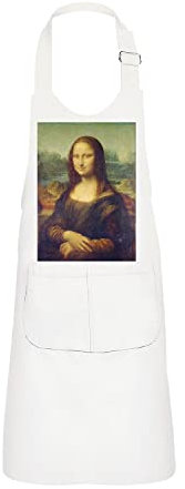 Fabulous Kinderschürze 2 Taschen Küche Weiß Mona Lisa Da Vinci Malerei Geschichte - Top Qualität