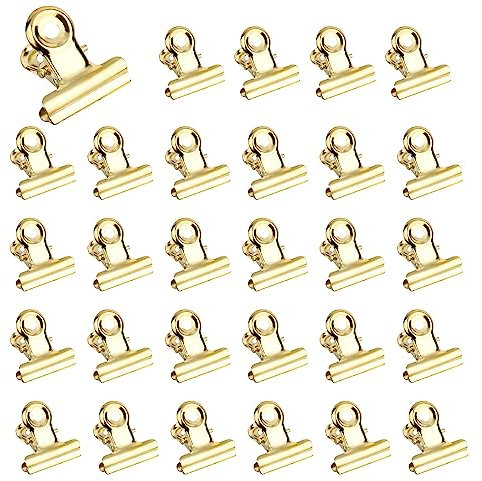 Kleine Bulldogge Büroklammern 60 Pcs Klammern Gold 22mm Kleine Klammern, Binder Clips Goldene Klammern Multi-function Clip für Fotos Office Kitchen Büro Zubehör