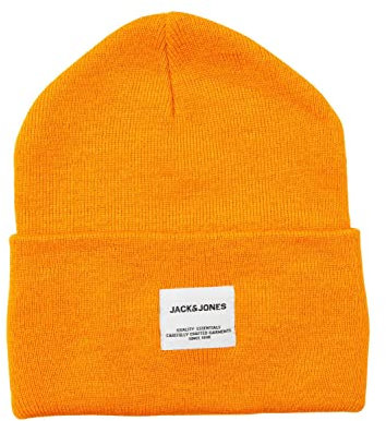 JACK & JONES Herren Mütze JACLONG KNIT BEANIE One Size Schwarz Grau Rot Grün, Größe:One Size, Farbe:Dark Cheddar 12150627