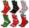 Jinlaili 6 Paar Weihnachtssocken Damen, Baumwolle Damen Socken, Weihnachten Socken Frauen, Rentier Schneeflocke Socken, Warme Lustig Frauen Socken, Weihnachtsgeschenke für Frauen Mädchen, EU 36-41