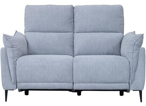 Furnhouse Ibbe Design Grau 2-Sitzer Relaxsofa Barcelona Stoffbezug Taschenfederkern Polsterung Sofa mit Elektrisch Verstellbar Relaxfunktion für Wohnzimmer Schlafzimmer Heimkino
