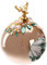 BRUBAKER Premium Weihnachtskugel Gold mit Hirsch Figur - 10 cm Christbaumschmuck mit Perlen Dekorationen - Von Hand dekorierte Baumkugel aus Glas - Weihnachtsdeko Christbaumkugel