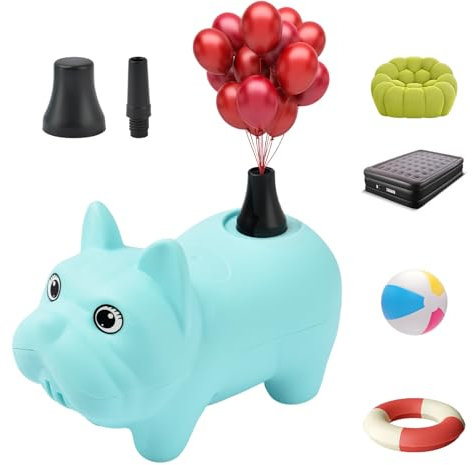 Inflador Electrico, 240v AC/300W Hinchador Electrico, Mini Dog Bomba De Aire Electrica con 2 Boquillas, Inflador Eléctrico Portatil per Inflar Globos, Camping, Camas Hinchables, Camas Flotantes