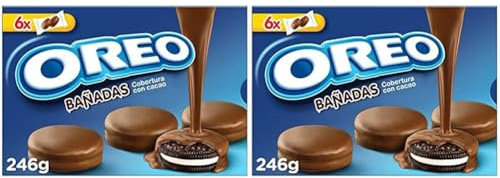 Oreo Bañadas Galletas de Cacao Rellenas de Crema Sabor Vainilla y Cubiertas de Chocolate con Leche 246g (Paquete de 2)