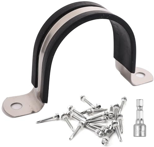 soimuk Heavy Duty Pipe Clamps, 304 Stainless & Rubber Cushioned, 6 Pack - 3 in (89 MM), So06