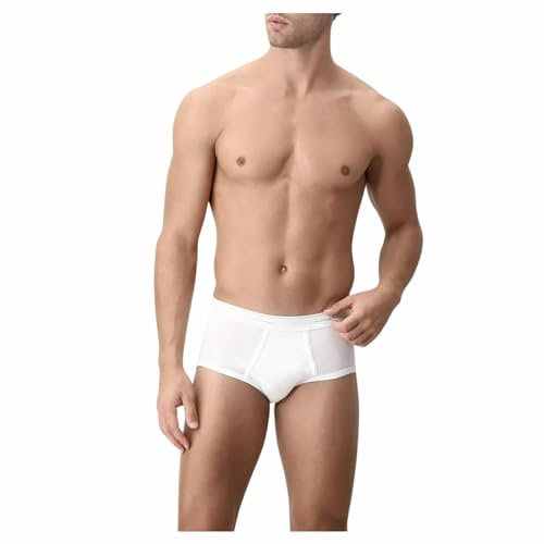 Saggio Cagi Set 6 Pezzi di Slip 1223 in Puro Cotone Filo di Scozia Elastico con Lavorazione a Coste Conchiglia Senza Cuciture Uomo Profumatore Bianco 8