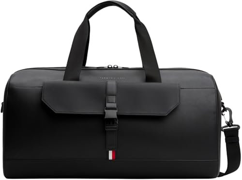 Tommy Hilfiger Herren Duffle Bag Tasche Foundation Weekender, Schwarz (Black), Einheitsgröße