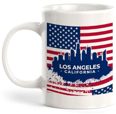 XIOXJK Los Angeles, California Tazza da caffè da 11 Once | Ufficio e casa | American Pride