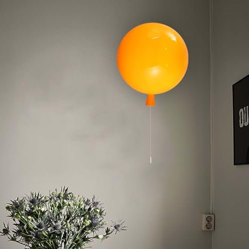 AoLa Kinder Wandleuchte Ballon, Kinderzimmer Wandlampe Kugel Bunte Ballon E27 mit Schalter Wandleuchten Jungen Mädchen Zimmer Karikatur Nachtlicht Babyzimmer Wand Dekolampe,Gelb,30CM
