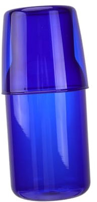1Juego Tetera Vidrio Azul con Botella de Set de Jarra y Vaso Bebidas Frías Casa Oficina