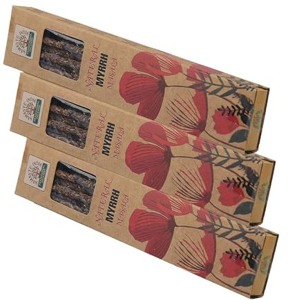 NKlaus 3X Myrrh Räucherstäbchen – 90g traditionelles Räucherwerk aus Indien, natürliches Harz-Aroma, ideal für Rituale, Meditation & spirituelle Reinigung