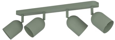 EGLO Deckenlampe 4-flammig Tilston, Deckenstrahler Wohnzimmer, Spot Deckenleuchte aus Stahl in Dunkelgrün, E14 Fassung