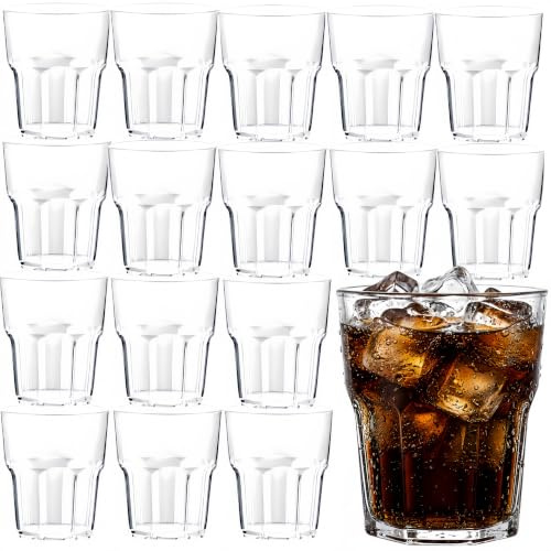 8 Pack 260ml Reusable Plastic Glasses, Clear Acrylic Tumblers for Kids and Adults, Shatterproof Stackable Drinking Cups, Dishwasher Safe Water Juice Drinkware for Party, BBQ, Picnic, Camping & Home