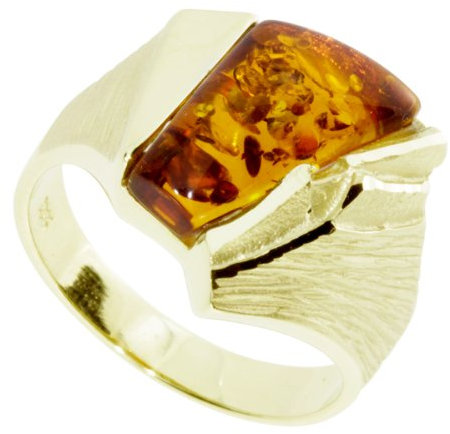 InCollections Damen-Ring 333/000 Gold mit Bernstein Größe 64 (20.4) OS06743