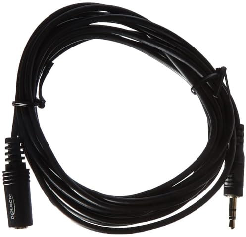 Equip 84002 - Cable audio mini, Jack 3.5 mm, macho-hembra, Negro, 3 m