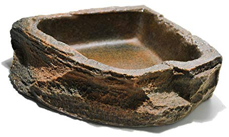 Dragon - Wasserschale - Futternapf - Eckfelsschale Large, Lava Rock 1500ml 24x24x6cm
